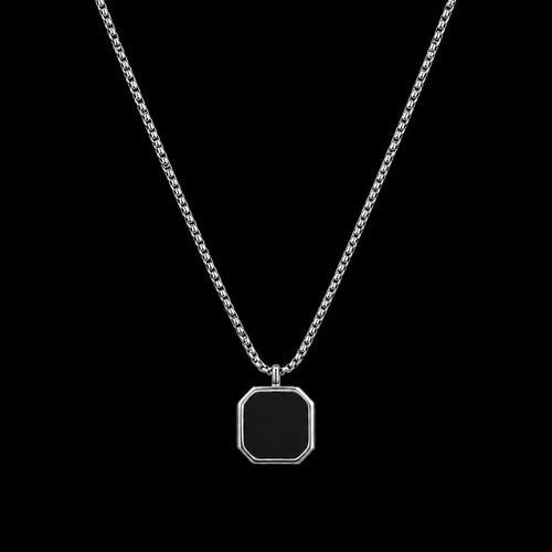 Classic Black Stone Pendant (Square)