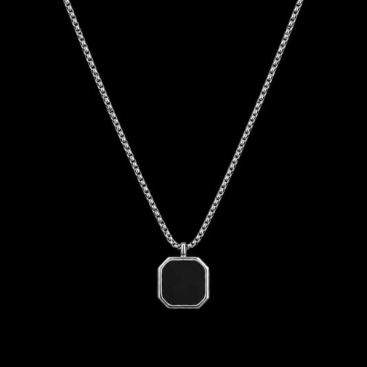 Classic Black Stone Pendant (Square)